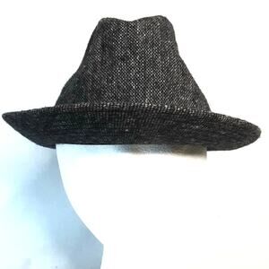 Young An Brown Tweed Trilby Hat Size Large Made In Sri Lanka